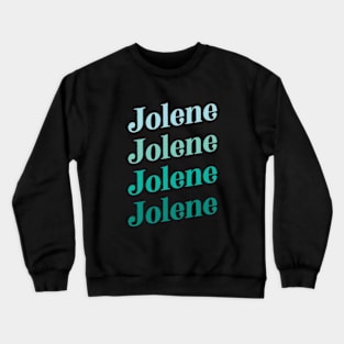 Jolene Retro Boho Typography Design in Vintage Teal Color Combo Crewneck Sweatshirt